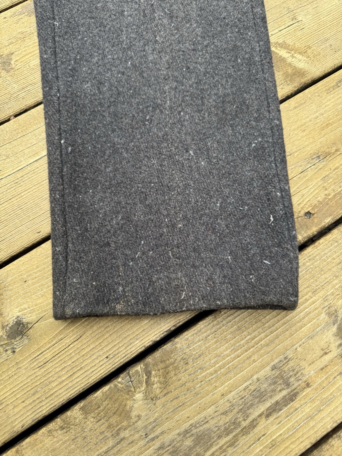 True Vintage 40s 50s Wool Trousers 36x28 Charcoal High Waist Suspender