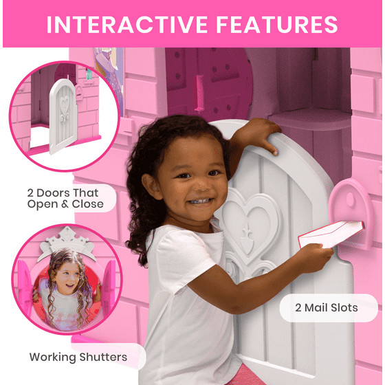 Disney Princess Plastic Indoor, Outdoor Playhouse with Easy Assembly