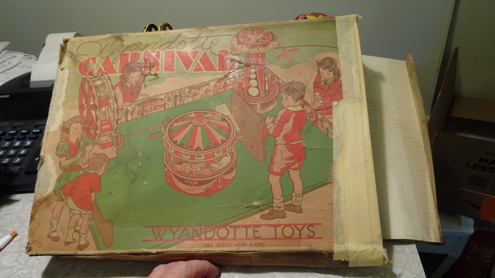 Vintage Wyandotte lever windup Carnival Toy from the '30's with box