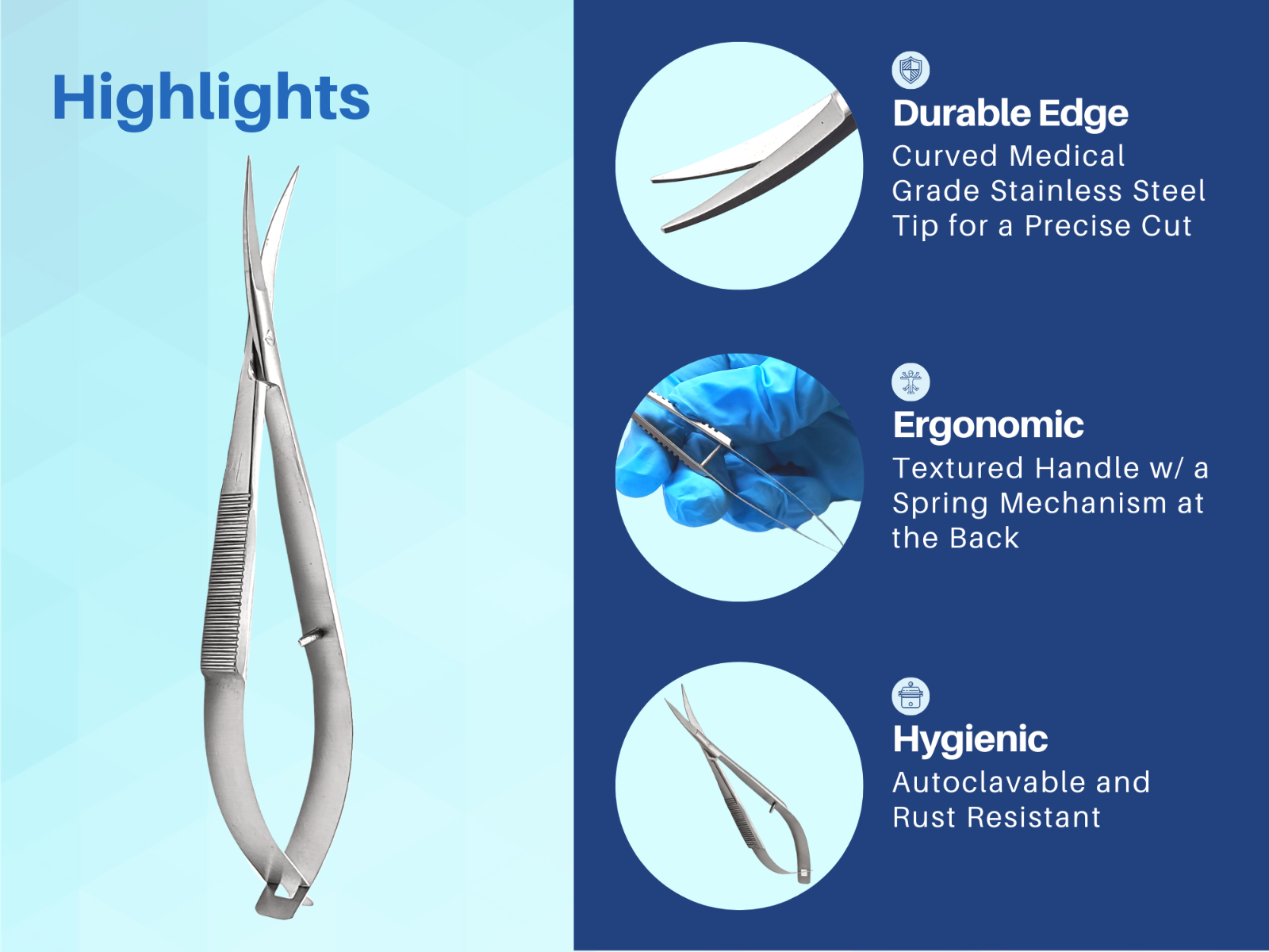 Castroviejo Micro Scissors 4.5" Curved ARTMAN