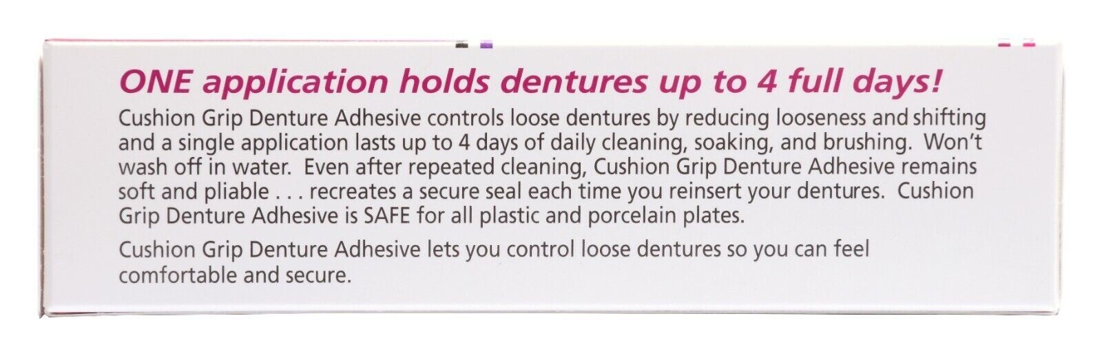 Cushion Grip Thermoplastic Denture Adhesive 1 Oz - 100% Waterproof & Zinc Free