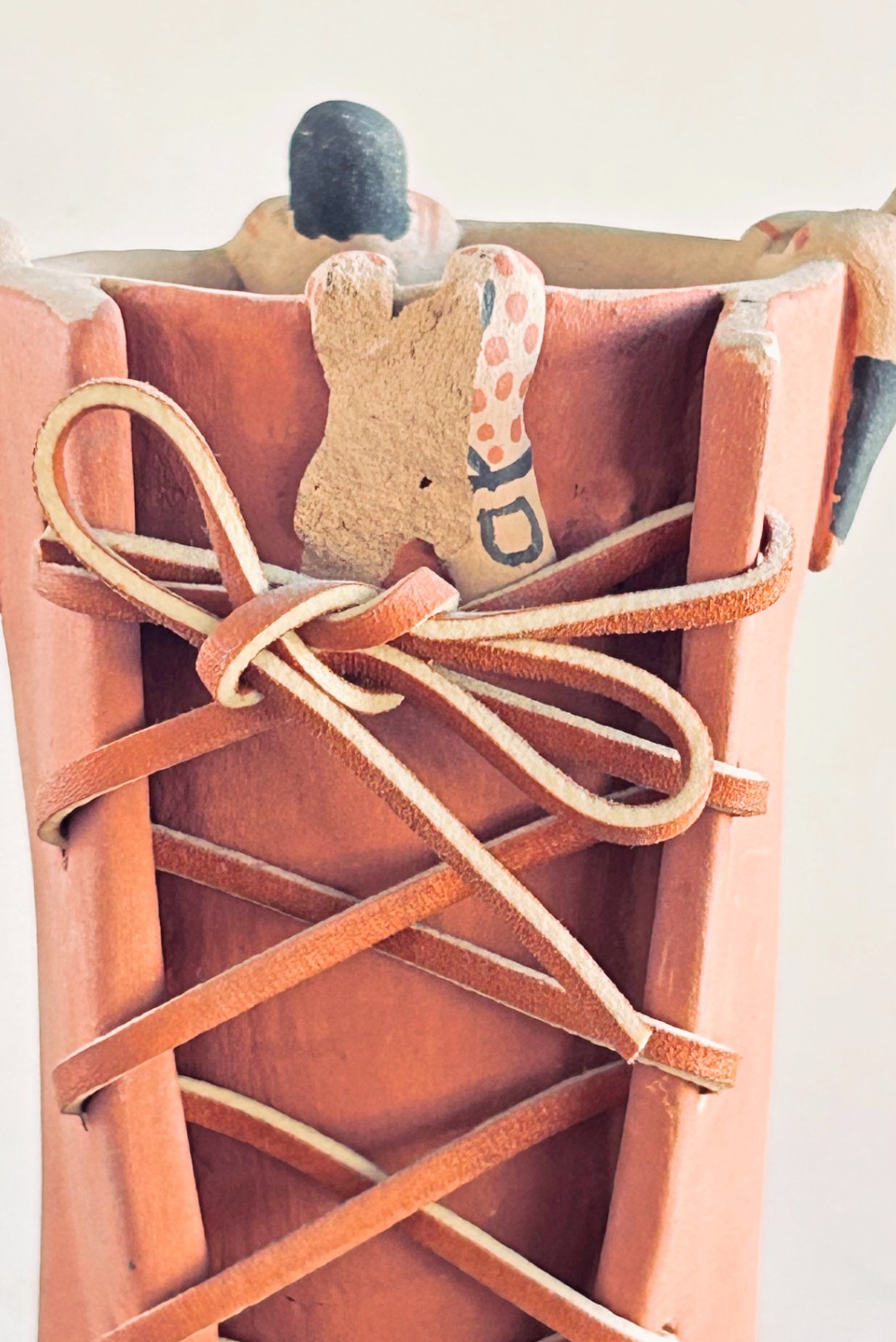 Jemez Pueblo Storyteller Pottery Figure Moccasin Boot Diane Lucero Damaged C610