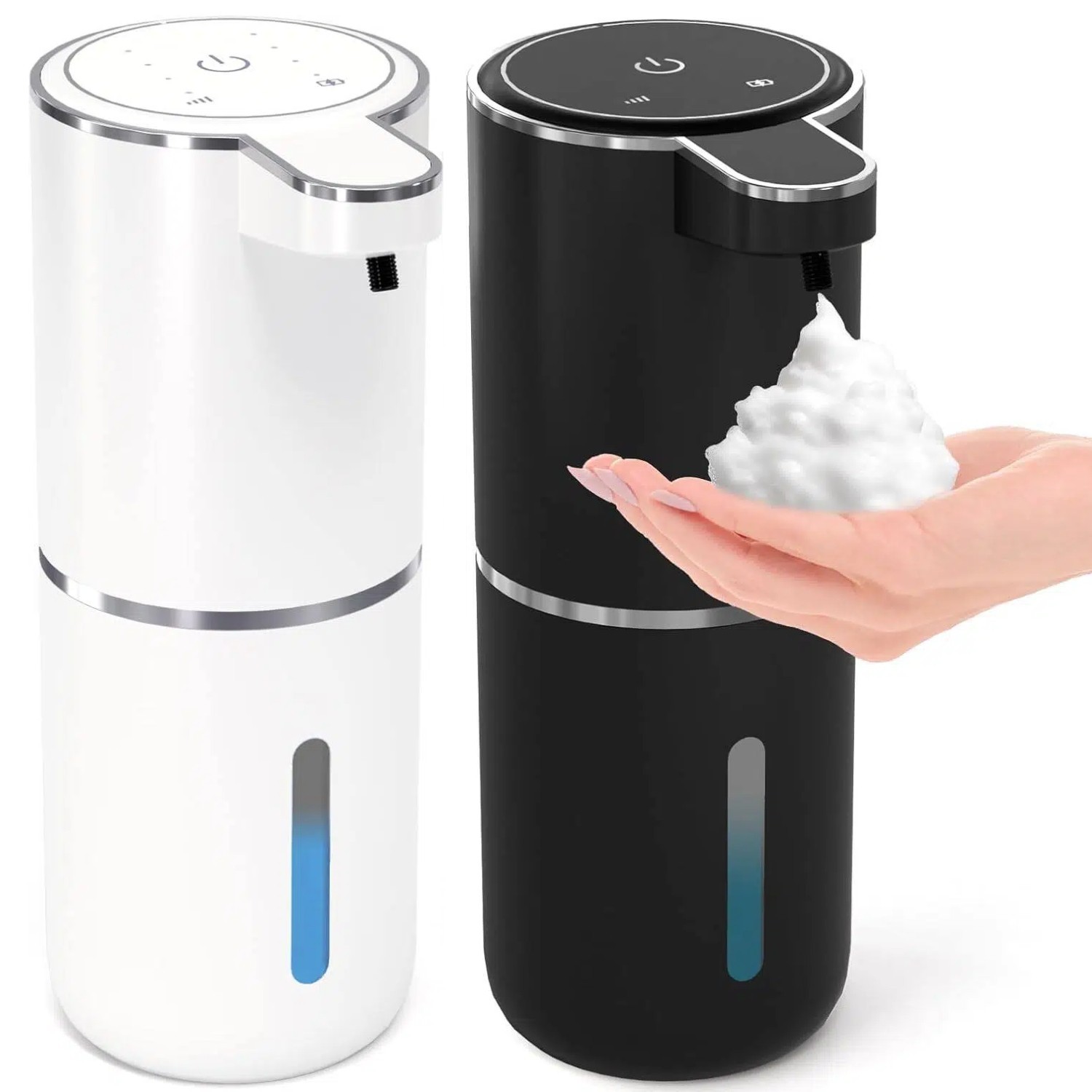 2Pack Automatic Soap Dispenser,Touchless Foaming Soap Dispenser USB Rechargeable