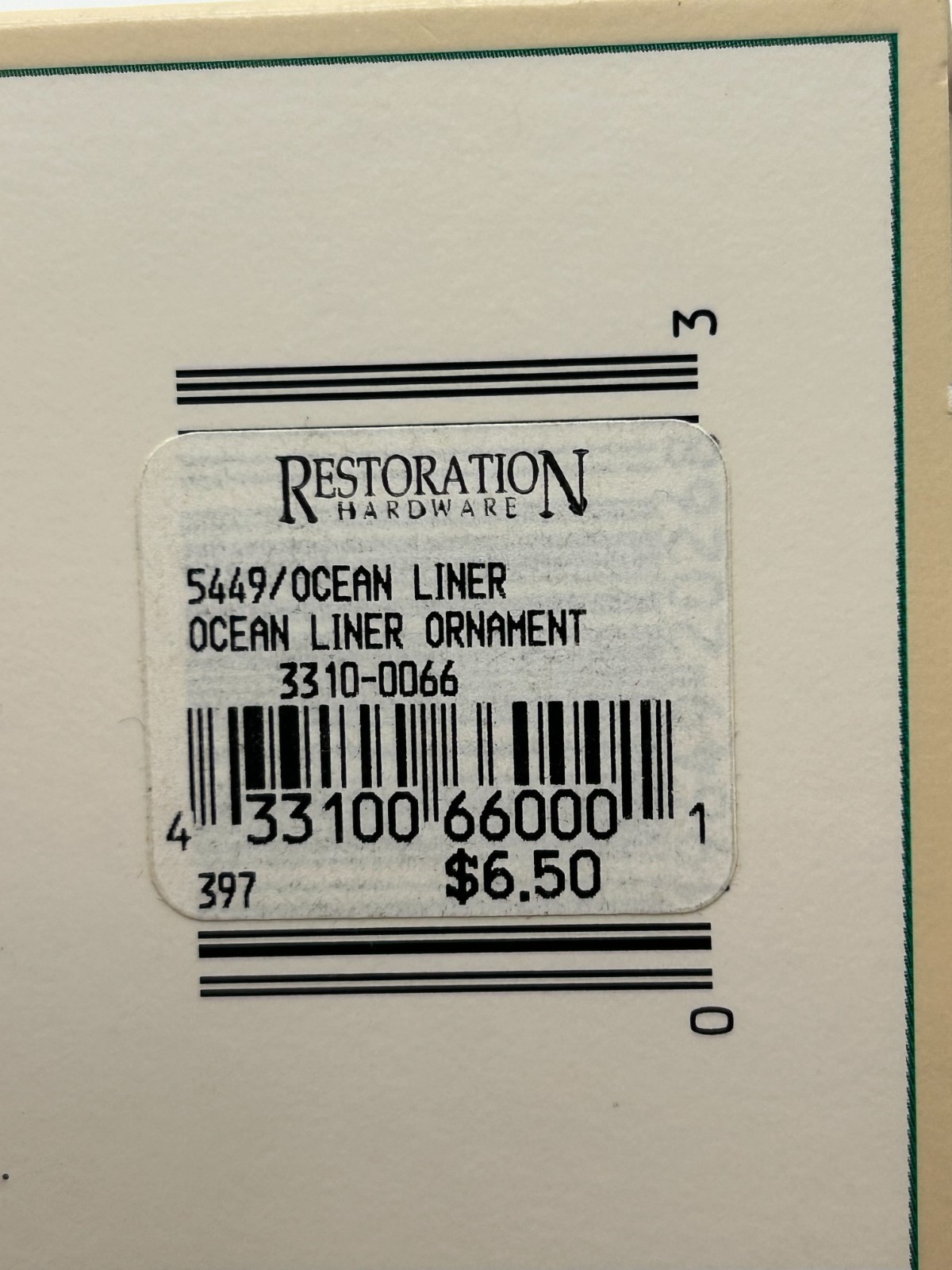 Vintage 1997 Tin Toy Schylling Christmas Ornament w/Box ~ Ocean Liner