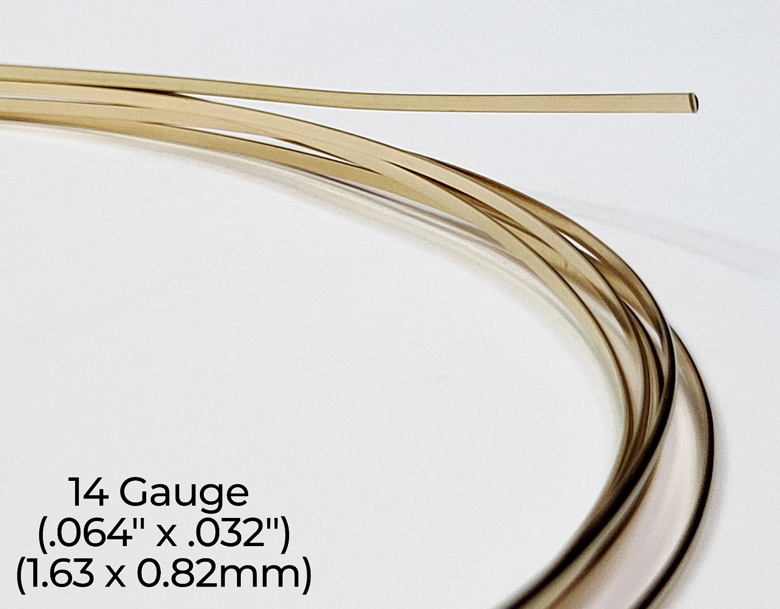 14/20 Yellow Gold-Filled Wire | Half Round | Half Hard | 10-24 Gauge | 1-10 ft
