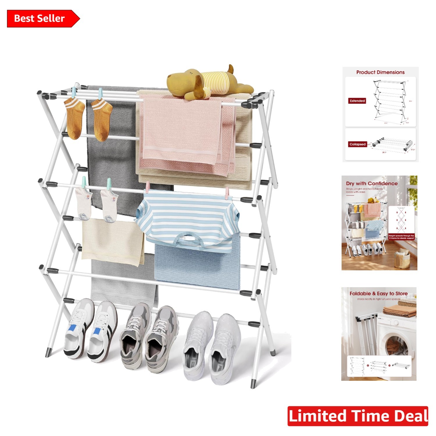 Portable Stainless Steel Clothes Drying Rack - Rust-Resistant & Compact Design