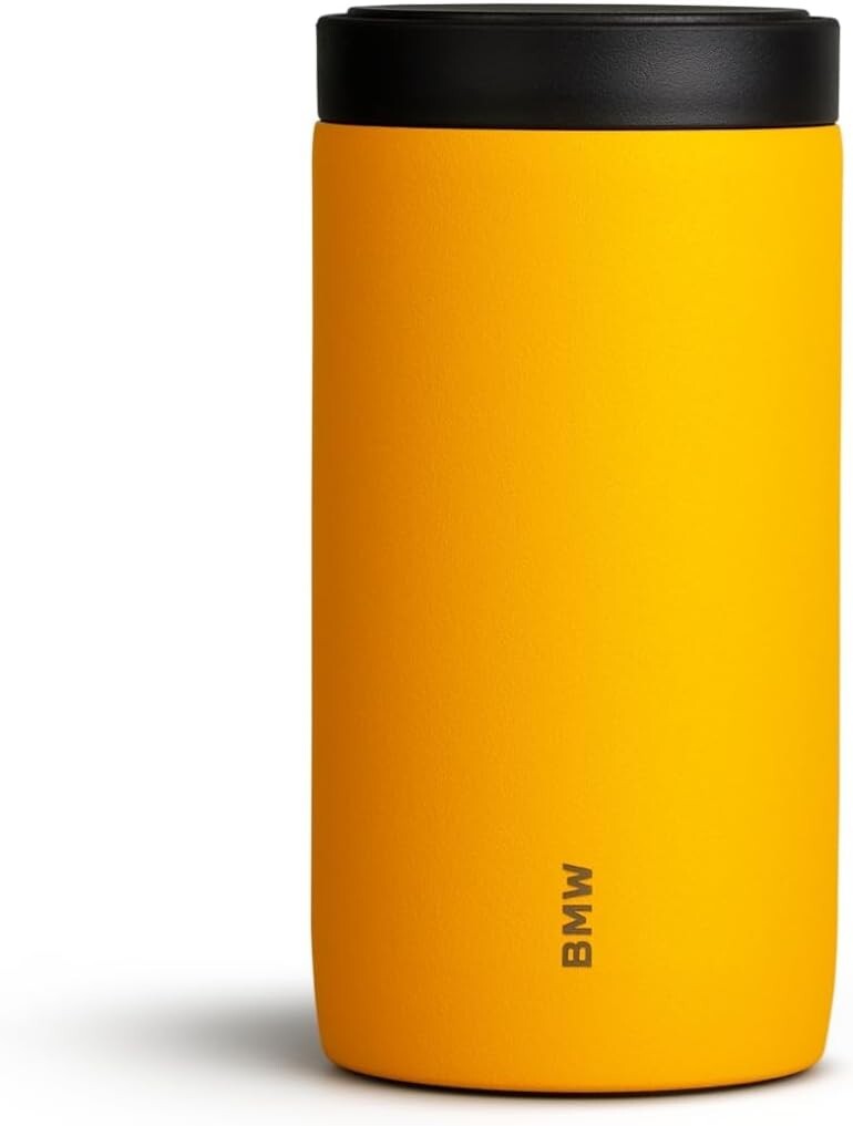 GENUINE BMW Yellow Thermal Cup Travel Mug 80235A87974. Present, Gift, Day. 24C