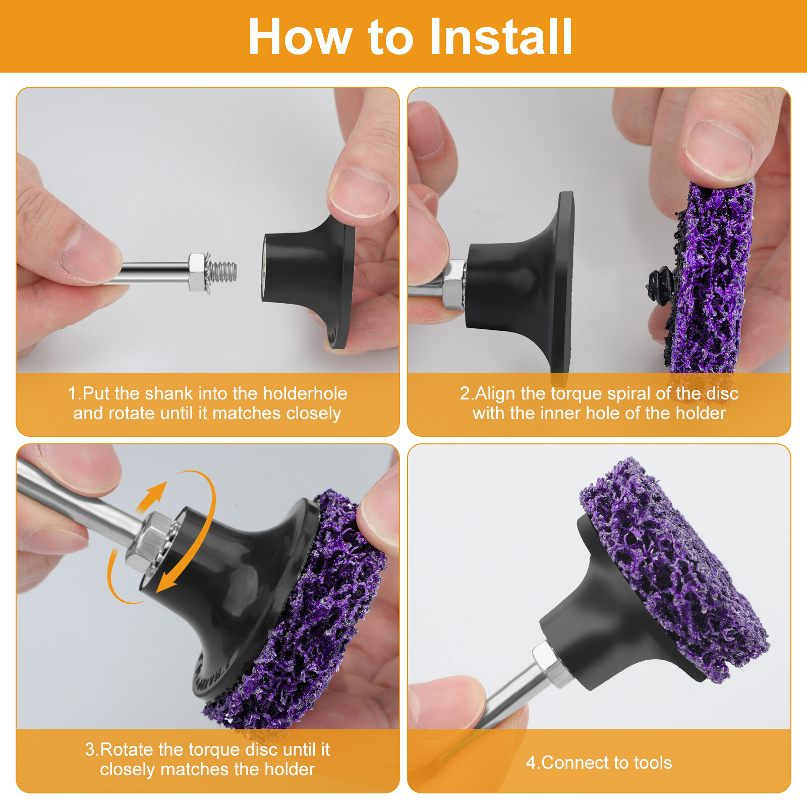 104Pcs 2 Inch Sanding Discs Set with 1/4 inch Shank Holder for Drill Die Grinder