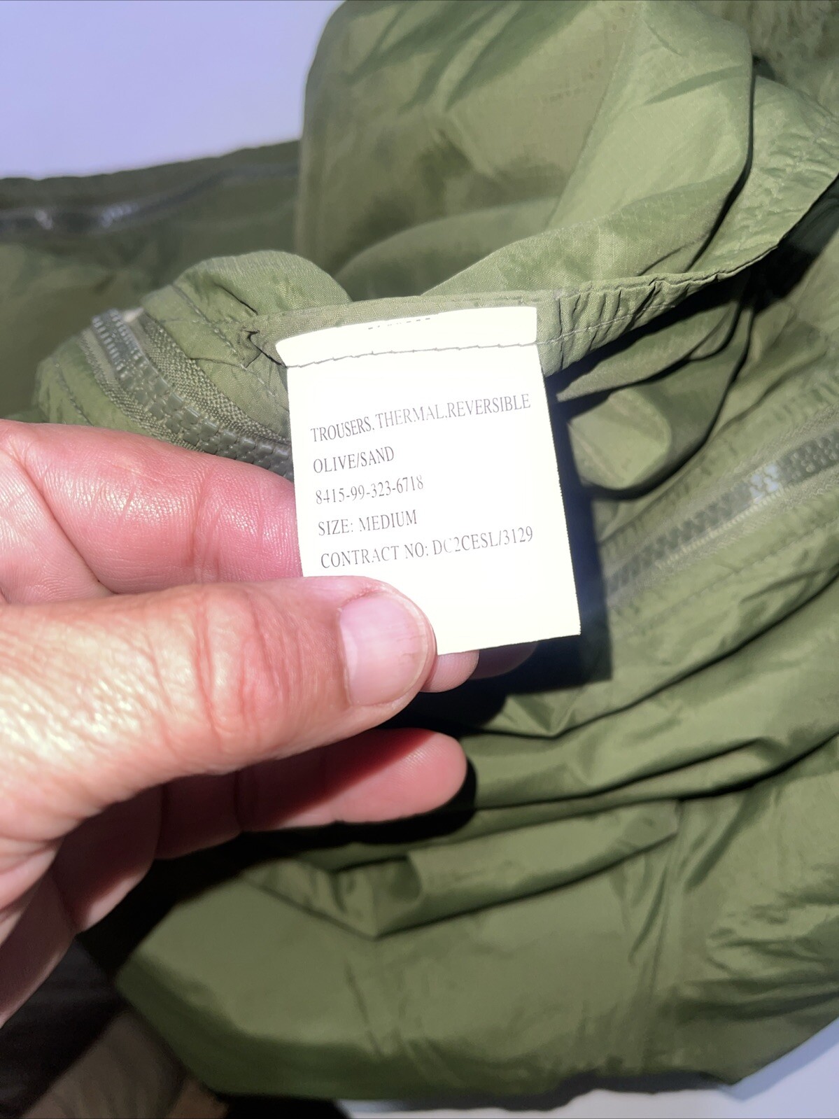 British Army Issue Thermal Softie Trousers Size Medium Reversible Olive/ Sand M