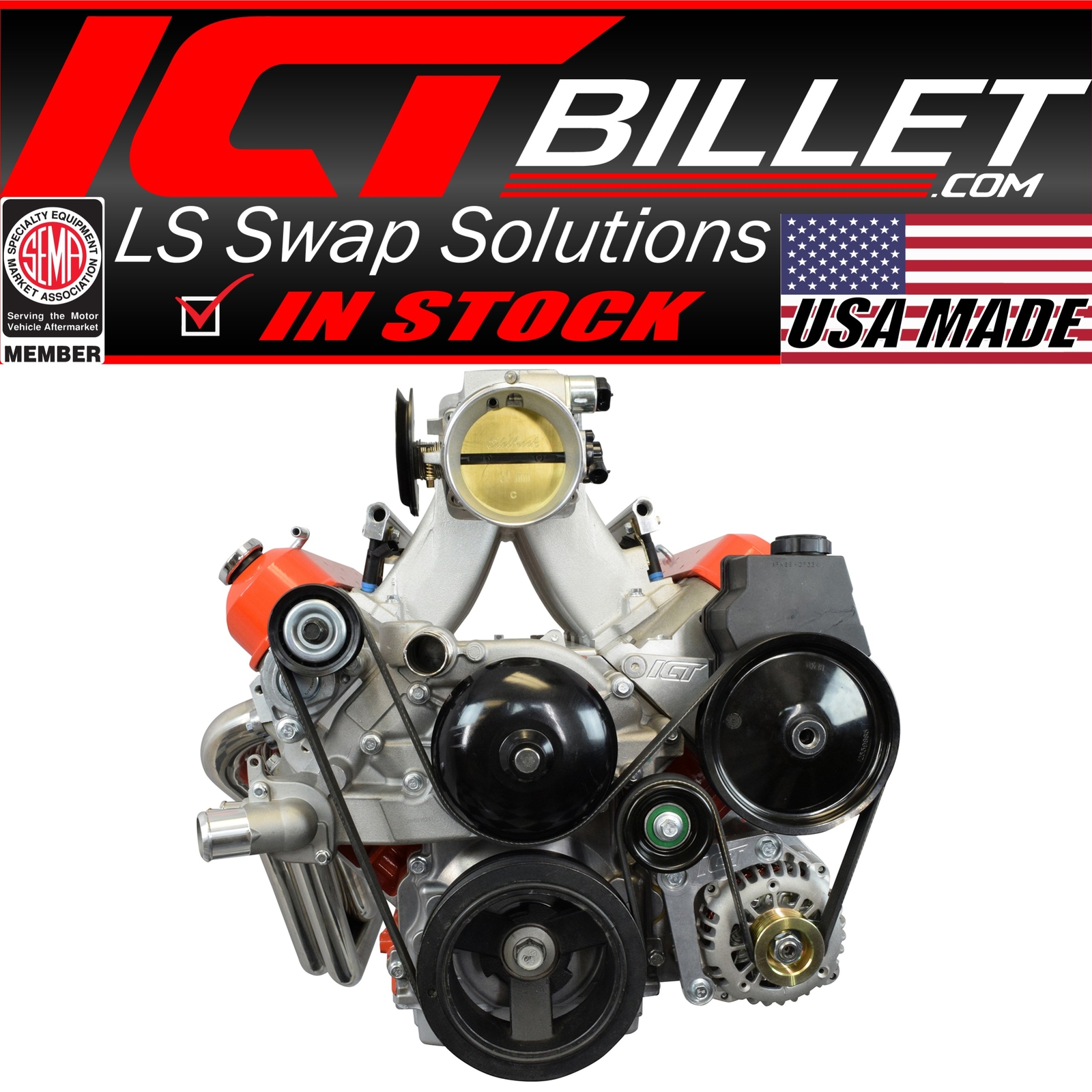LS Camaro Low Mount Alternator, Power Steering Pump Brackets LSX LS1 LS6 Billet