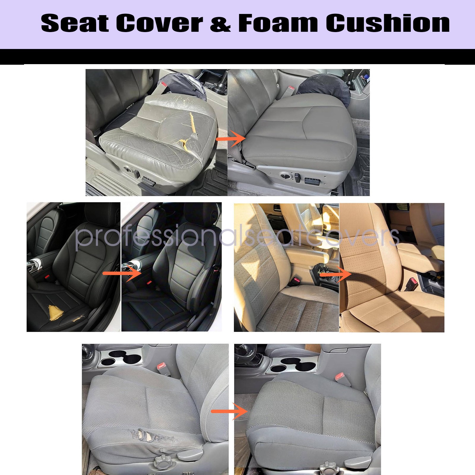 Fits 2013-2018 Dodge Ram 1500 2500 Driver Bottom Seat Cover With Foam Cushion