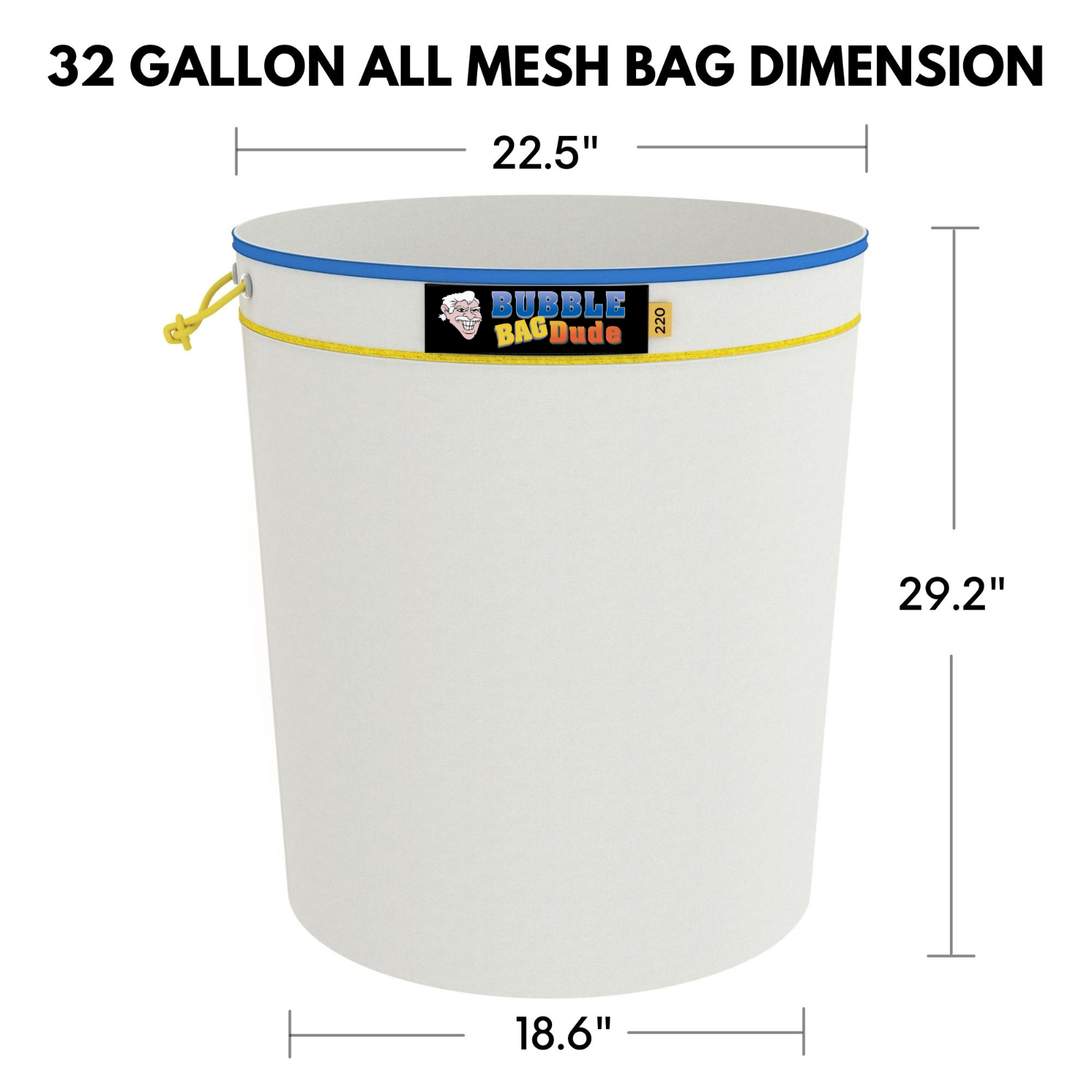 Bubble Bag BUBBLEBAGDUDE 32 GAL - 8 Bag Kit All Mesh Bubble Hash Bags Extractor
