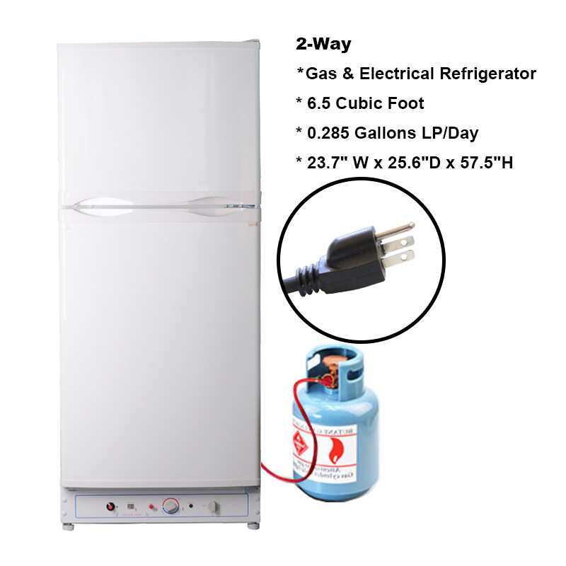 Propane Gas Fridge Top Upright Freezer Fridge Compact Camper RV Cooler AC
