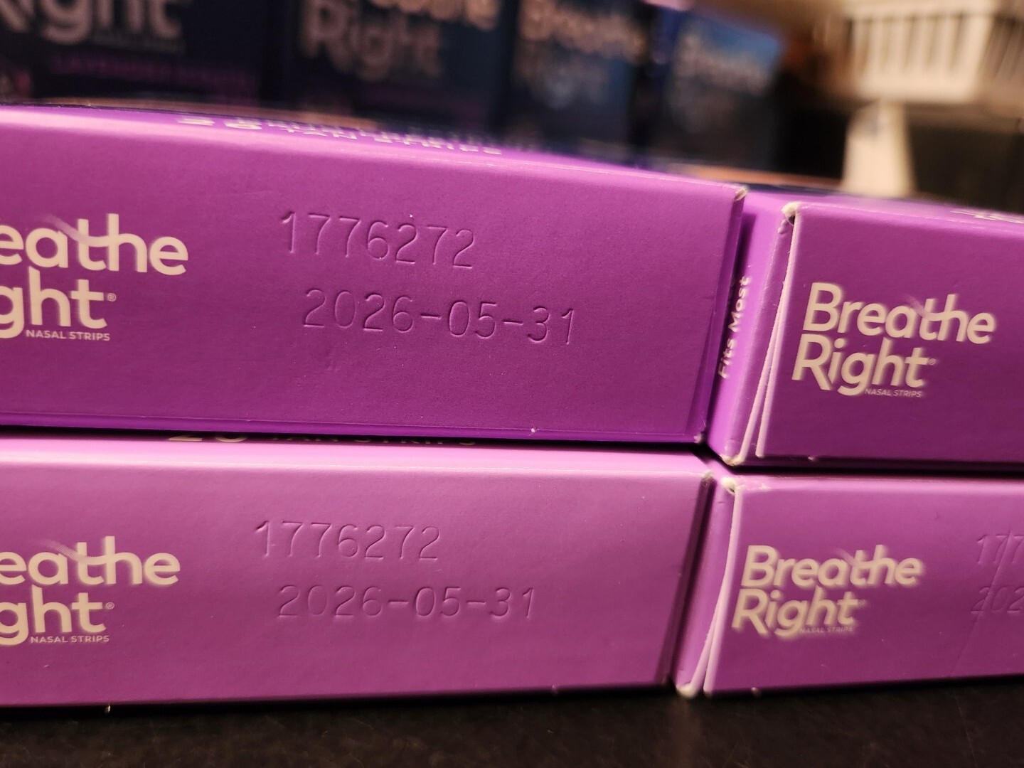 EXP 2026+! (104ct) 4 Box 26ct Breathe Right LAVENDER Scented Nasal Strips NEW!