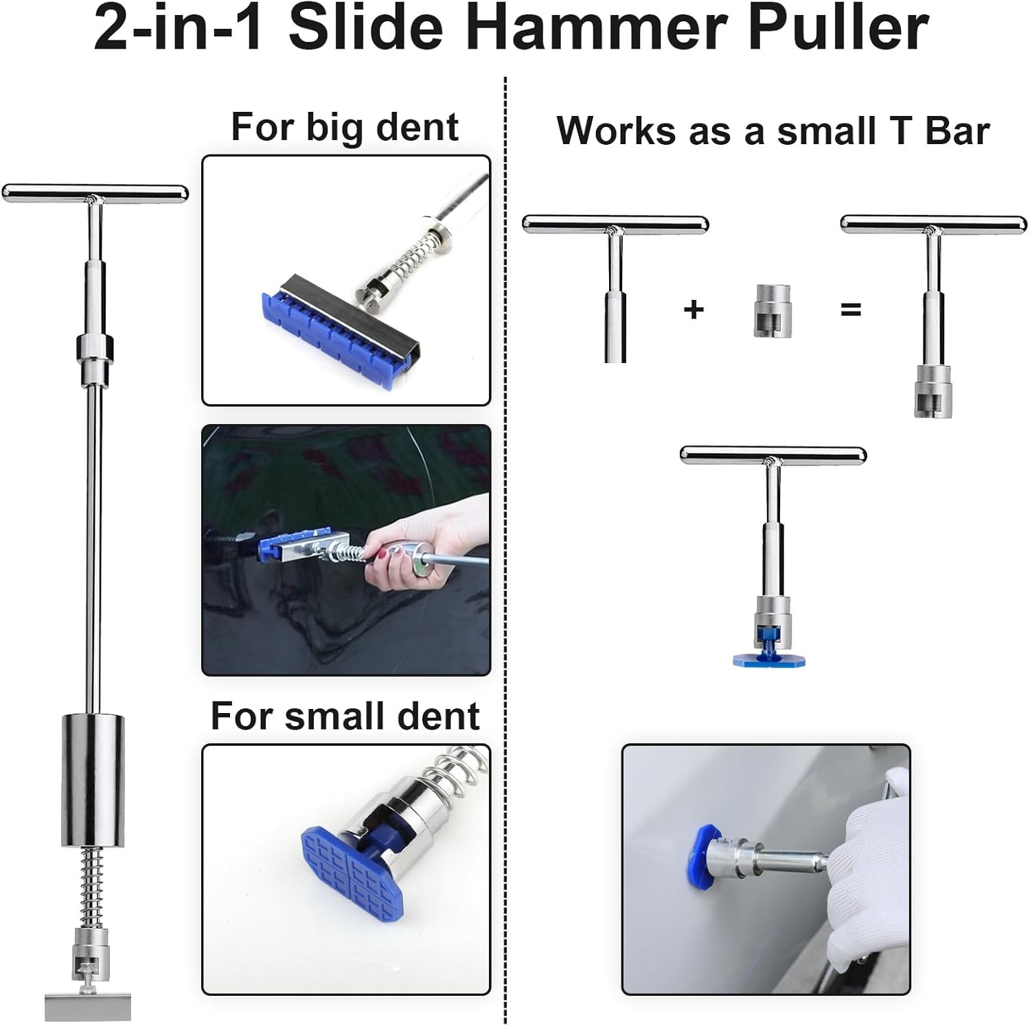 Car Body Dent Puller Hammer Bridge Lifter Tool Paintless Hail Remover Repair Kit