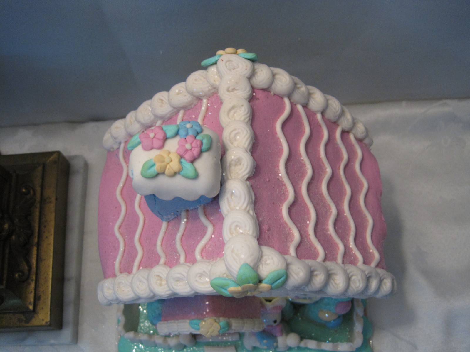 Cupcakes & Cashmere SUGARED Pastel Easter light up Gingerbread House Bunny