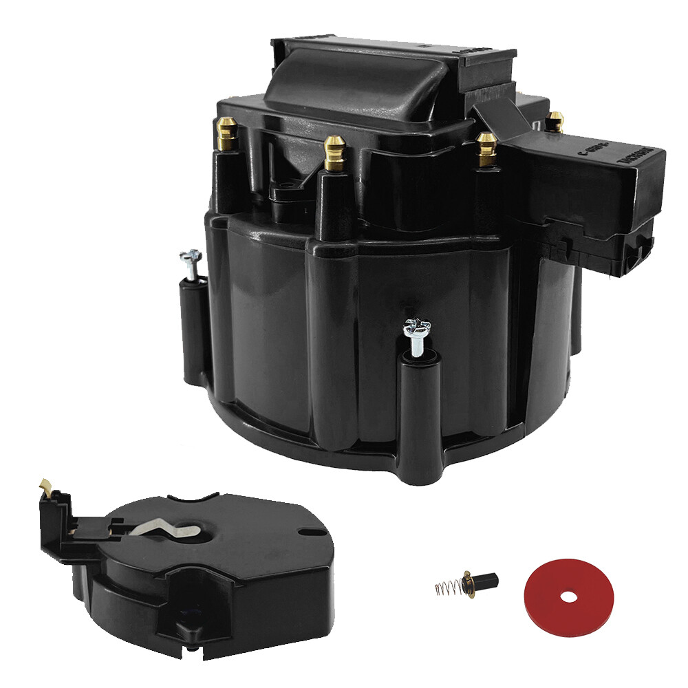 HEI Large BLACK Distributor Cap Rotor For CHEVY GM SBC BBC 305 327 350 396 454