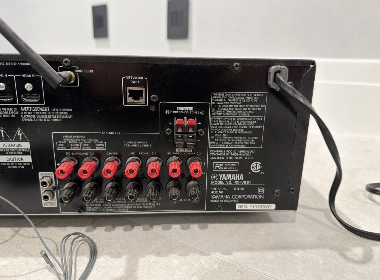 Yamaha RX-V681 AV Receiver 7.2-CHANNEL 4K Ultra HD Bluetooth Dolby Atmos DTS:X