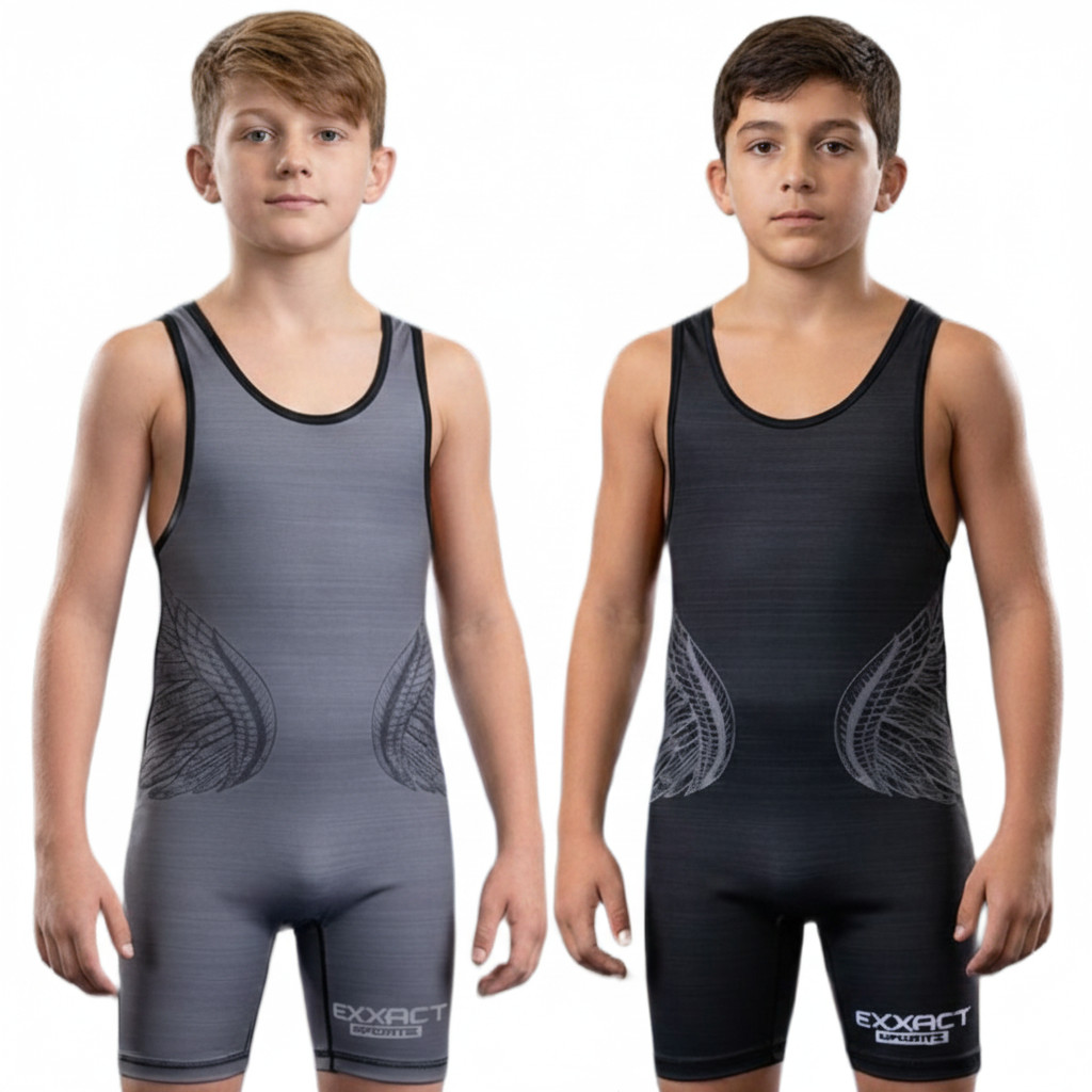 Exxact Sports Single Ply Reversible Youth Wrestling Singlets for Kids