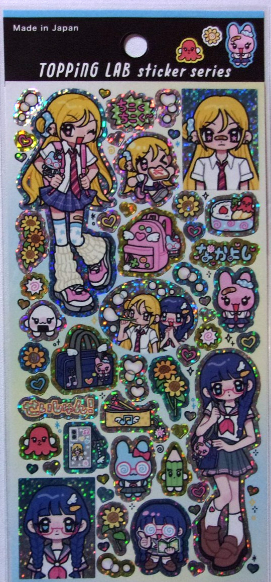 GAIA Topping Lab Girl Summer Gal Hologram Film Sticker Sheet Made in Japan
