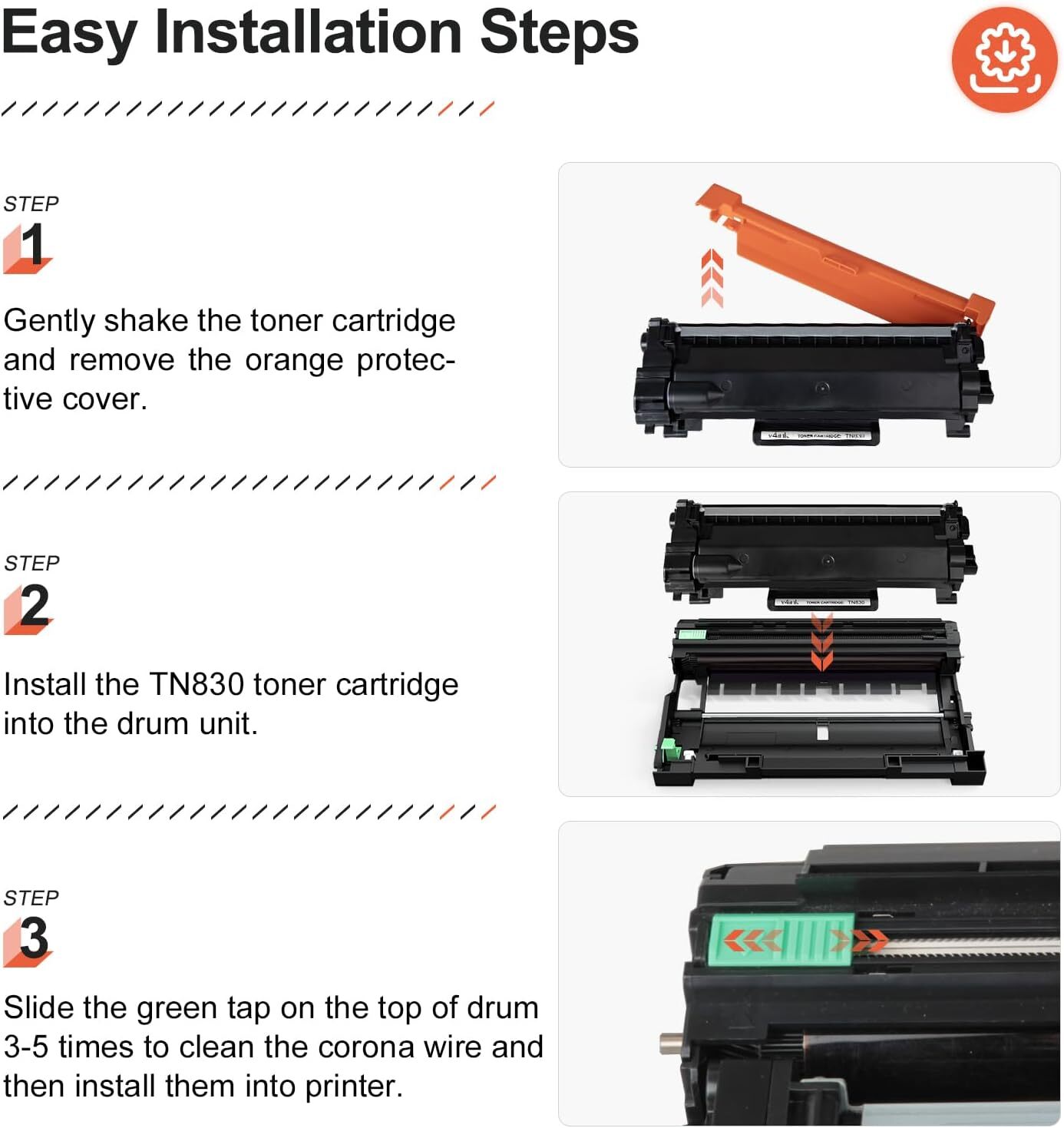 4PK TN830 XL Toner Cartridges for For Brother DCP-L2640DW HL-L2405W L2460DW