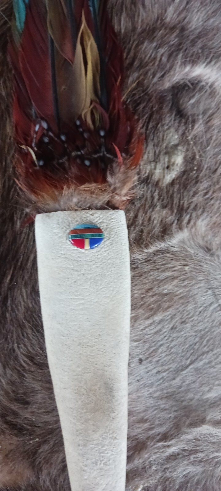 **AWESOME NATIVE AMERICAN CEREMONY SMUDGE PRAYER FAN MACAW 1970s NICE!**