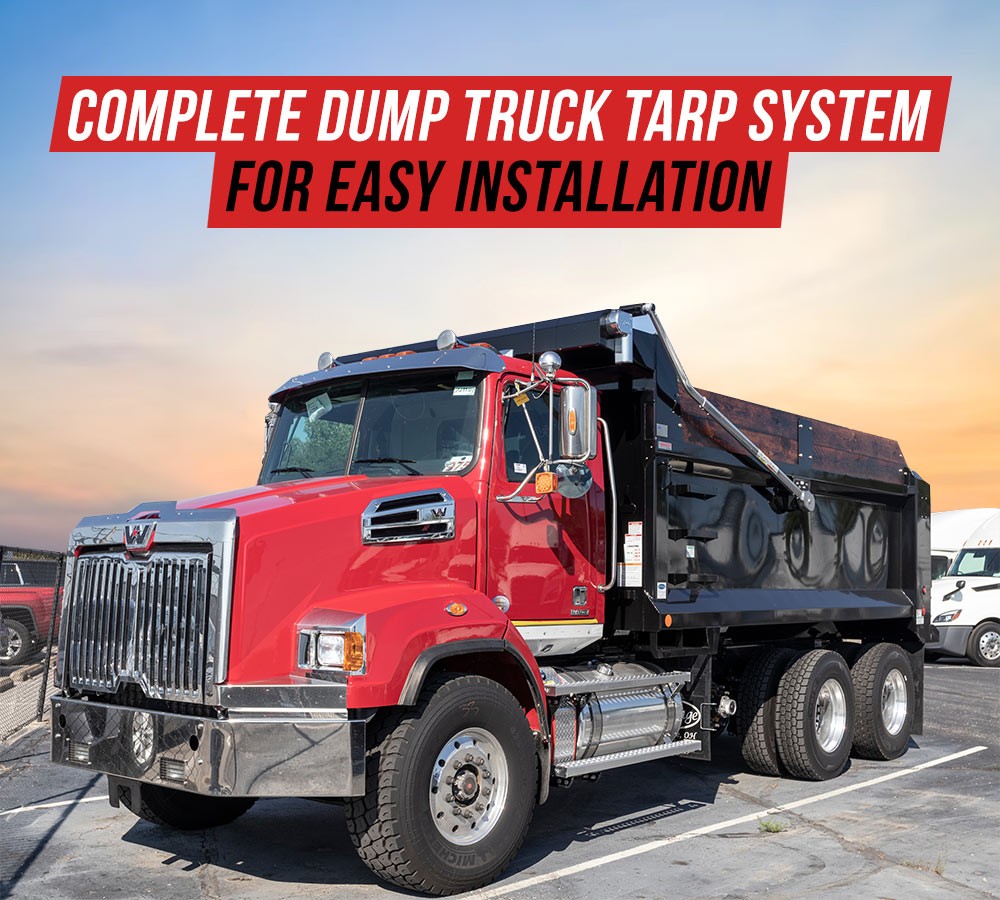 Electric Aluminum 4-Spring Dump Truck Tarp System, 7' x 22'