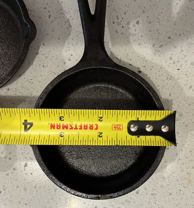 Vintage Lodge Cast Iron Mini Skillet Set of 3 USA LMS Small Fry Pans Estate Find