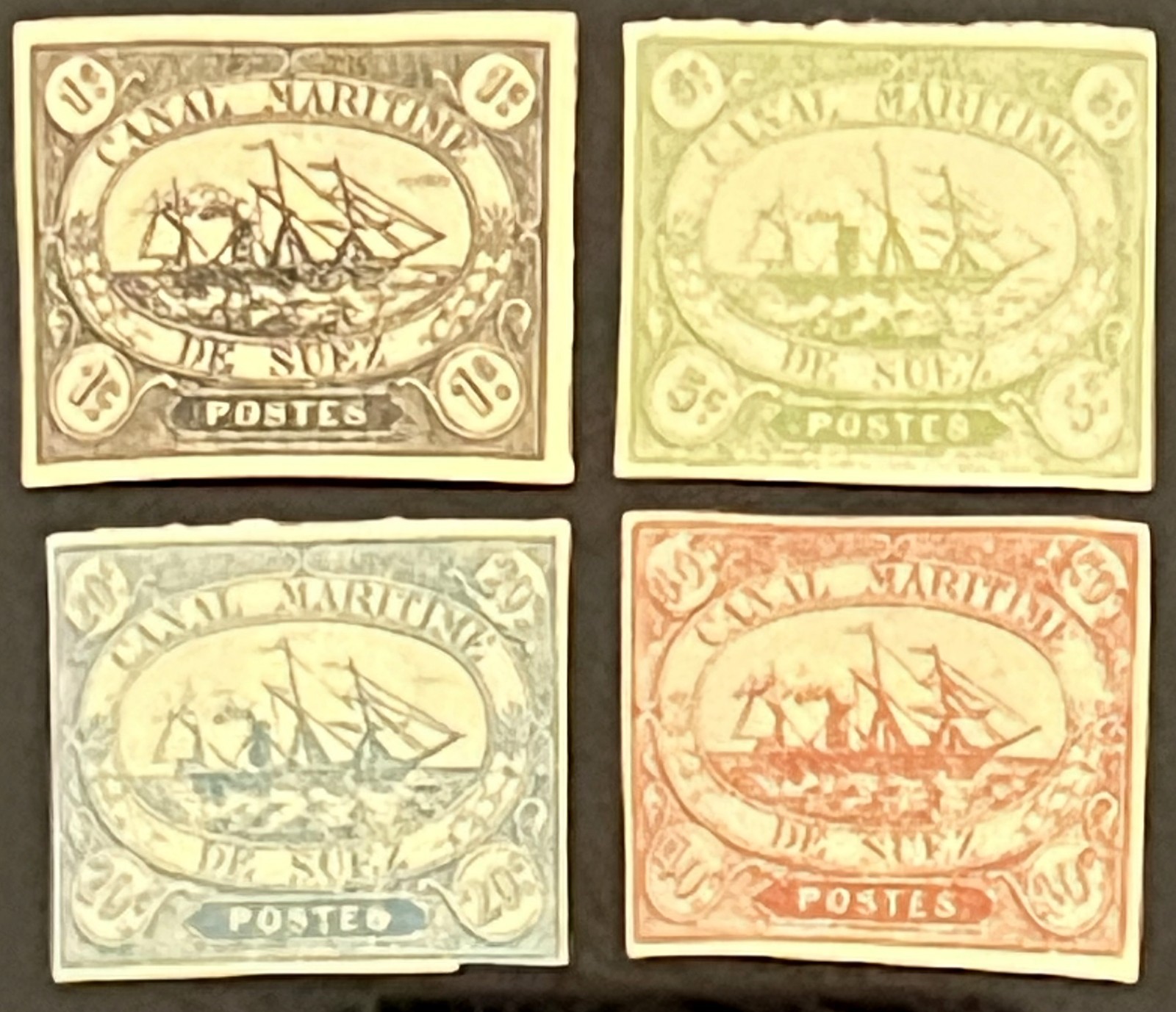 EGYPT stamps-1868-SUEZ CANAL universal maritime-COMPLETE SET-B-see description