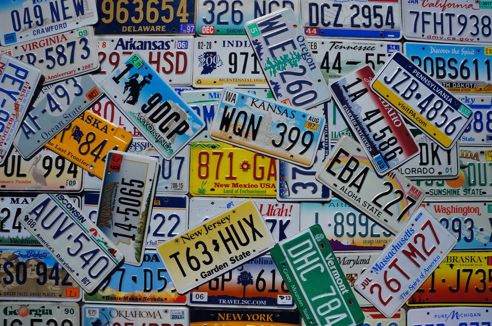 Authentic License Plate - ALL 50 STATES + Territories NICE License Plates Lot