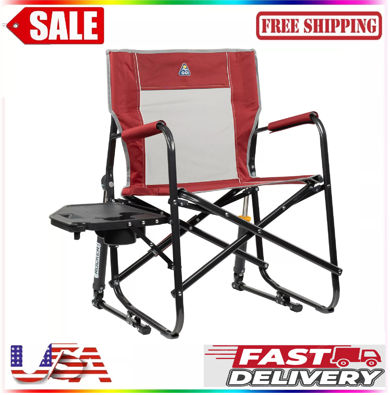 GCI Outdoor Freestyle Rocker Chair with Side Table