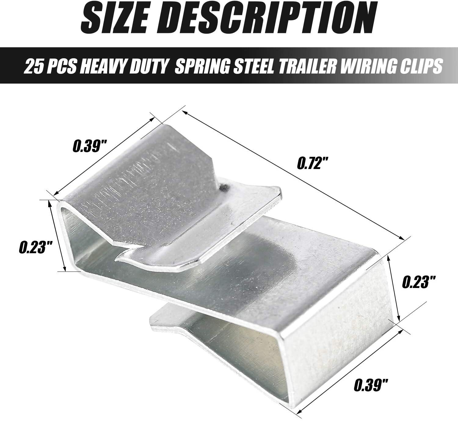 50PCS Trailer Wiring Clips Organize Hide Protect Attach Wiring to Frame