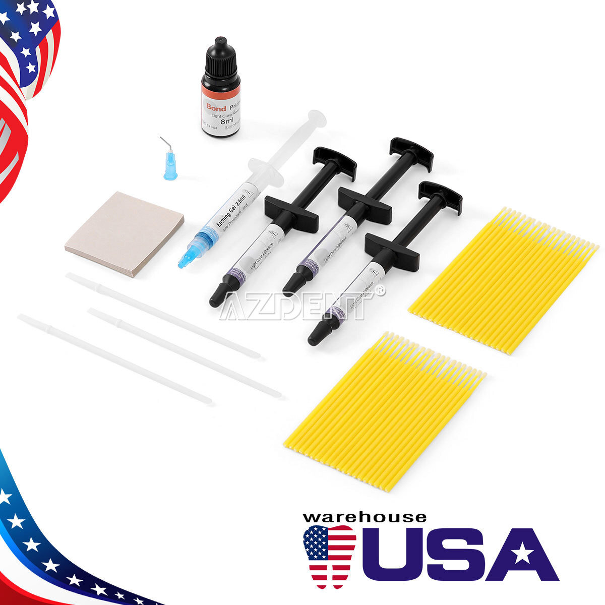 Dental Ortho Bracket Braces Glue Bonding System Light Curing Primer Adhesive Kit
