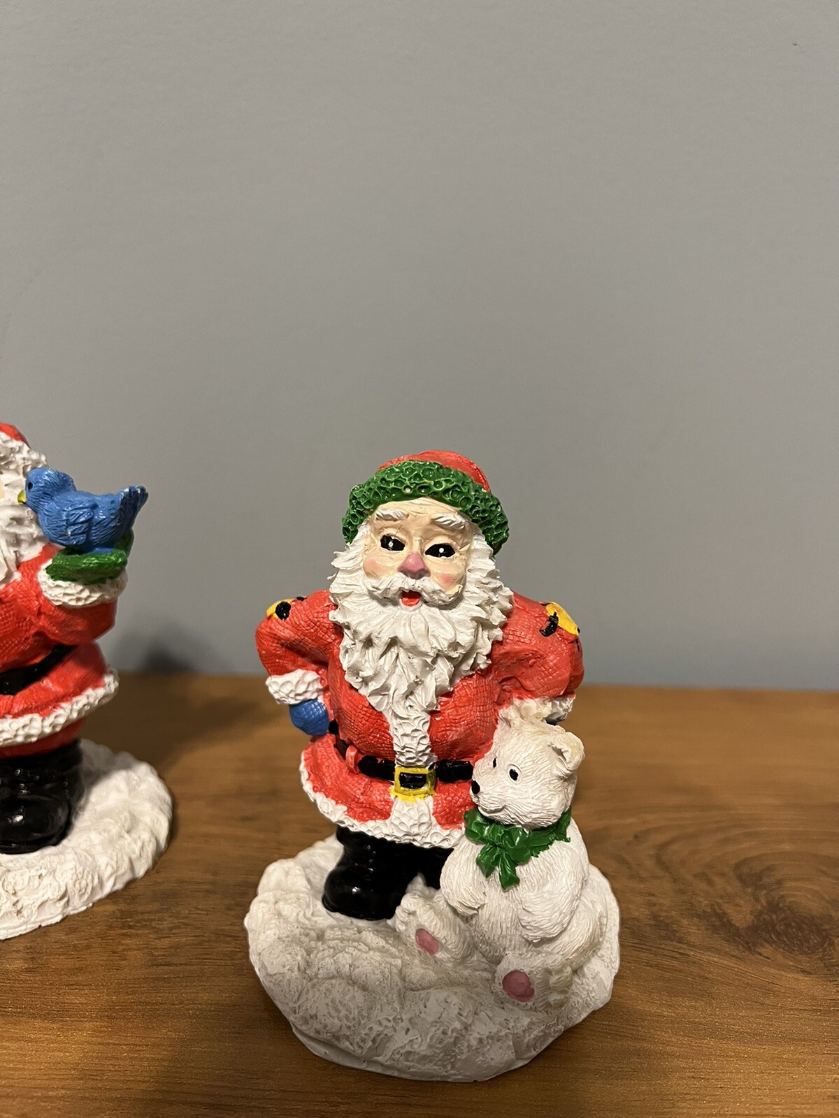 Santa & Friends Lot Of 3 Christmas Figurines 1998 By Hermitage Pottery 4.5”