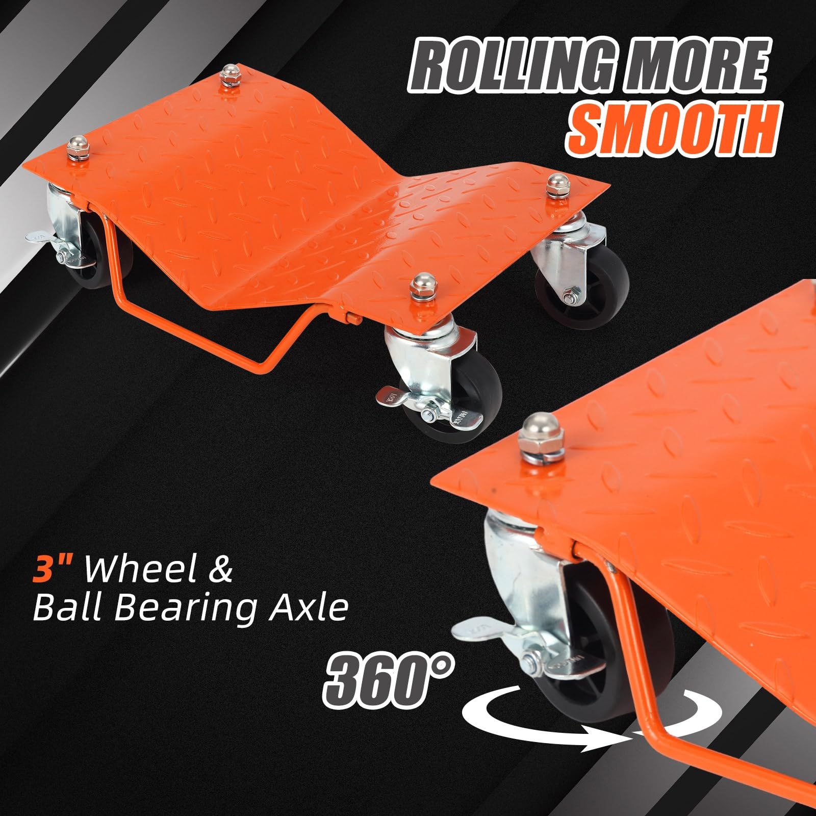 Set of 4 6000LBS Car Dolly Wheel Tire Dolly Heavy Duty Skate Auto Repair Dolly