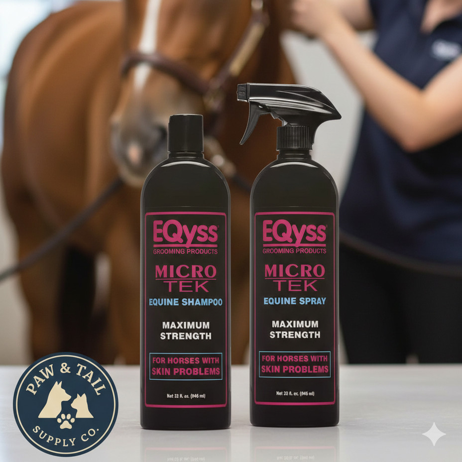 EQyss Micro-Tek Medicated Horse Care Bundle Shampoo and Spray Equine Grooming