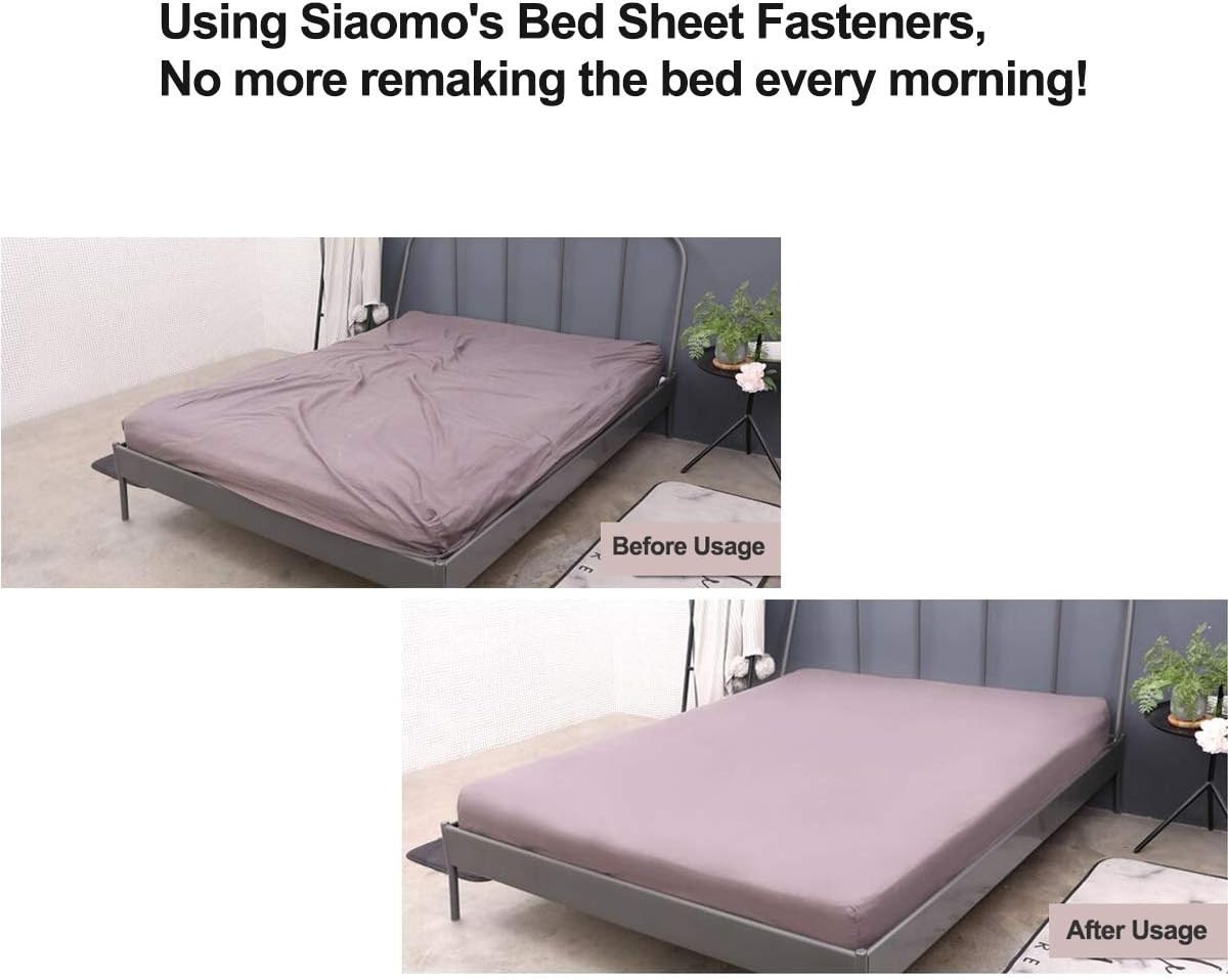 Bed Sheet Clip Straps - 2 Way Adjustable Crisscross Sheet Corner Holder Strap...