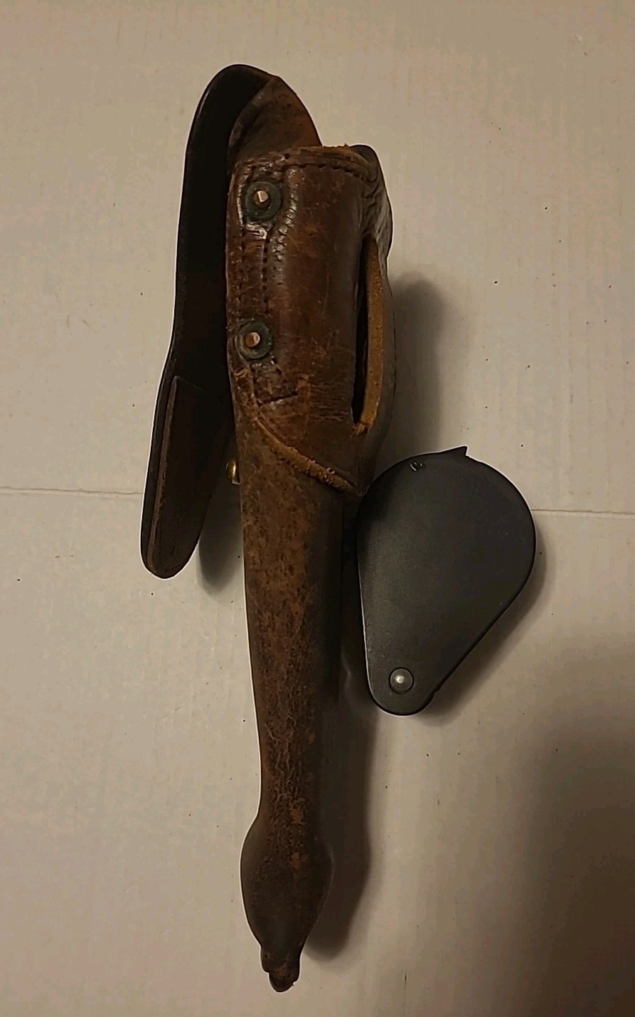 Vintage WWI Era HOYT 1918 JJM Flap Holster Brown Leather 10" L