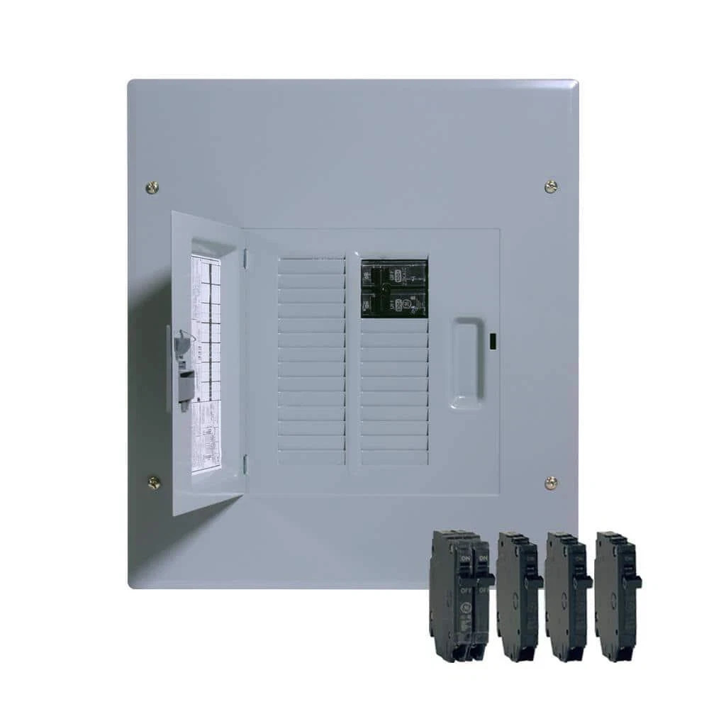 New GE 100 Amp 12-Space 22-Circuit Main Breaker Indoor Load Center & Breaker Kit