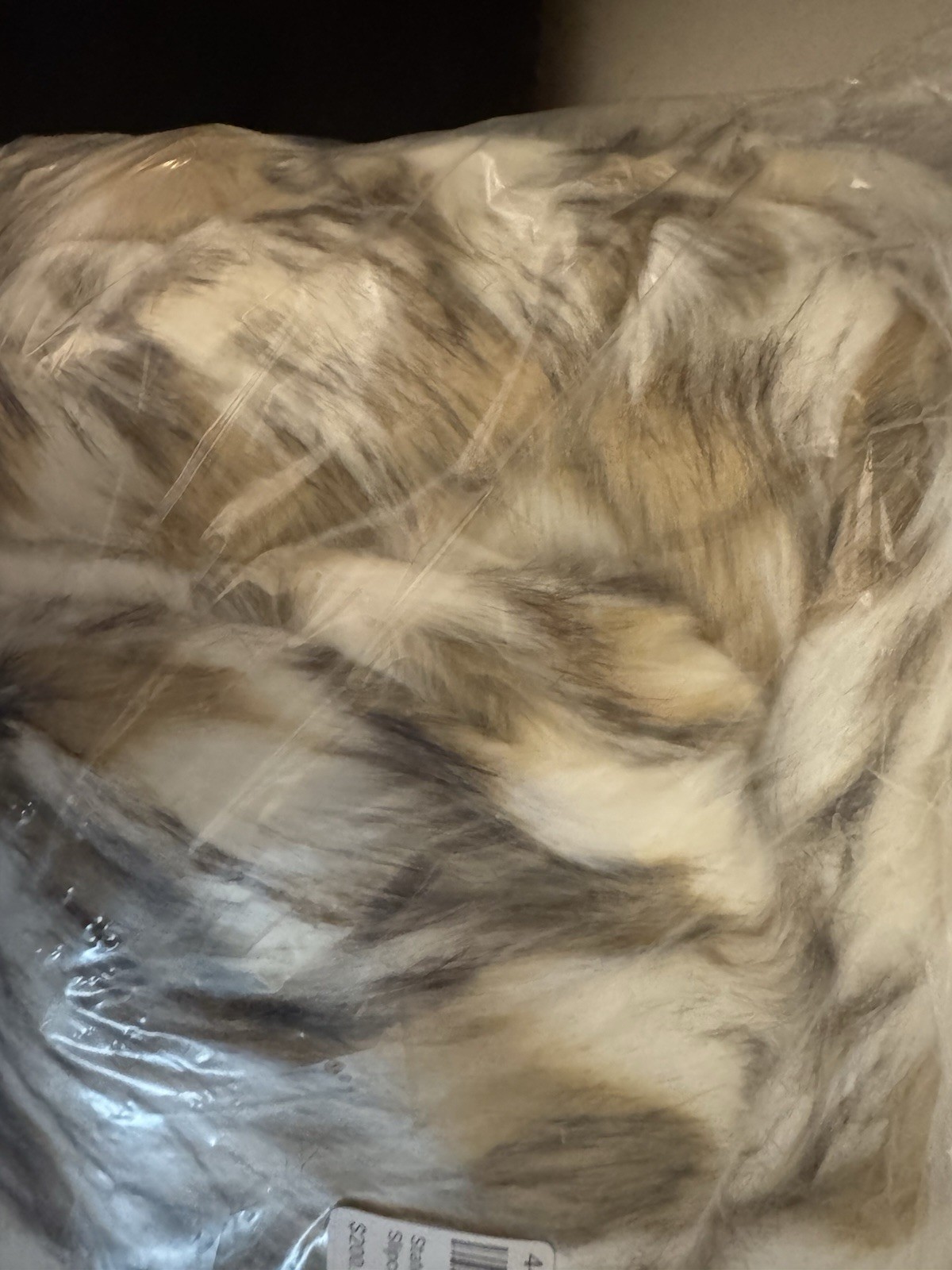 Pottery barn teen statement faux Fur Beanbag chair slip cover large gold multi