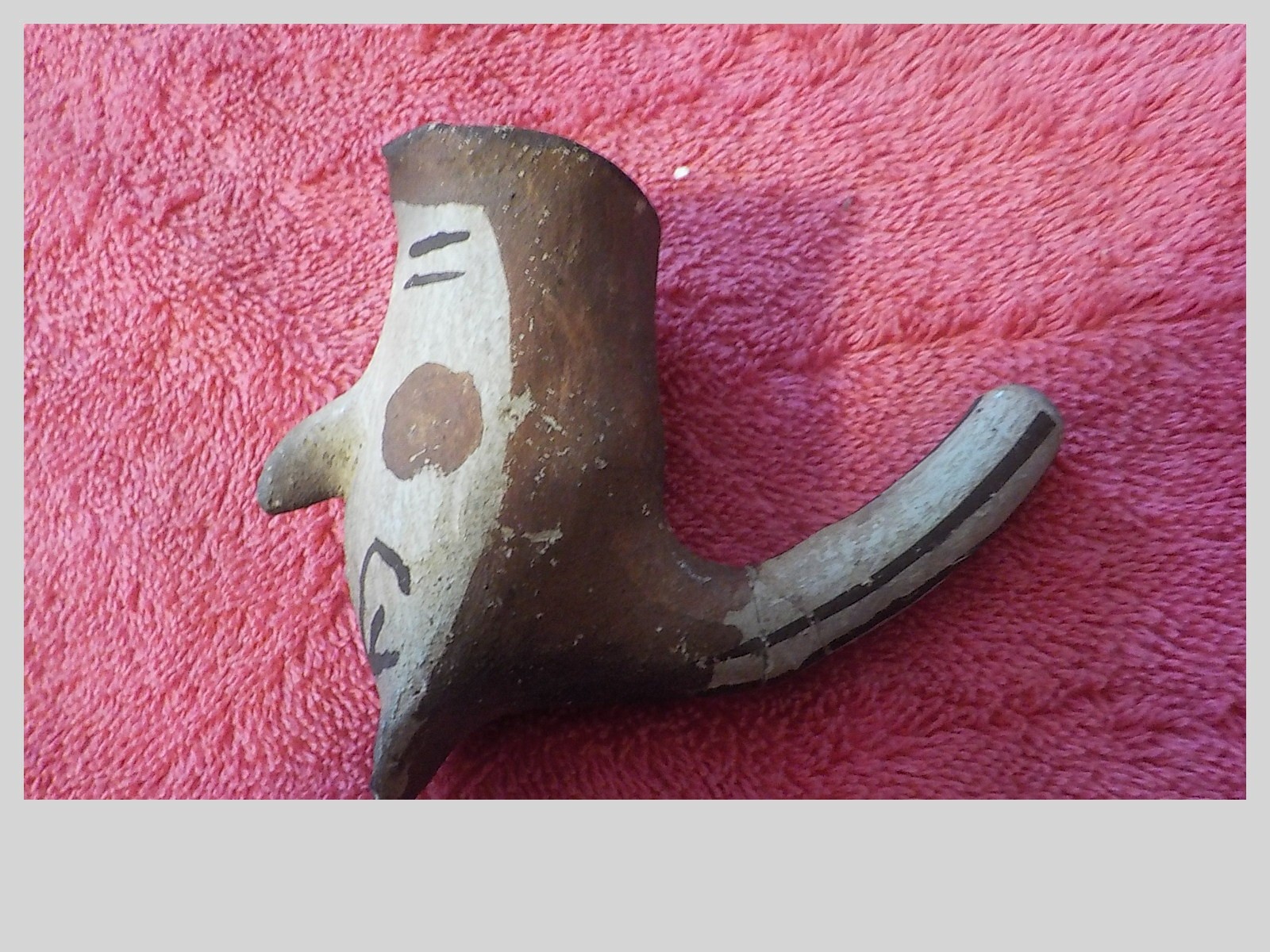 Vintage Isleta Pueblo pottery pipe head antique