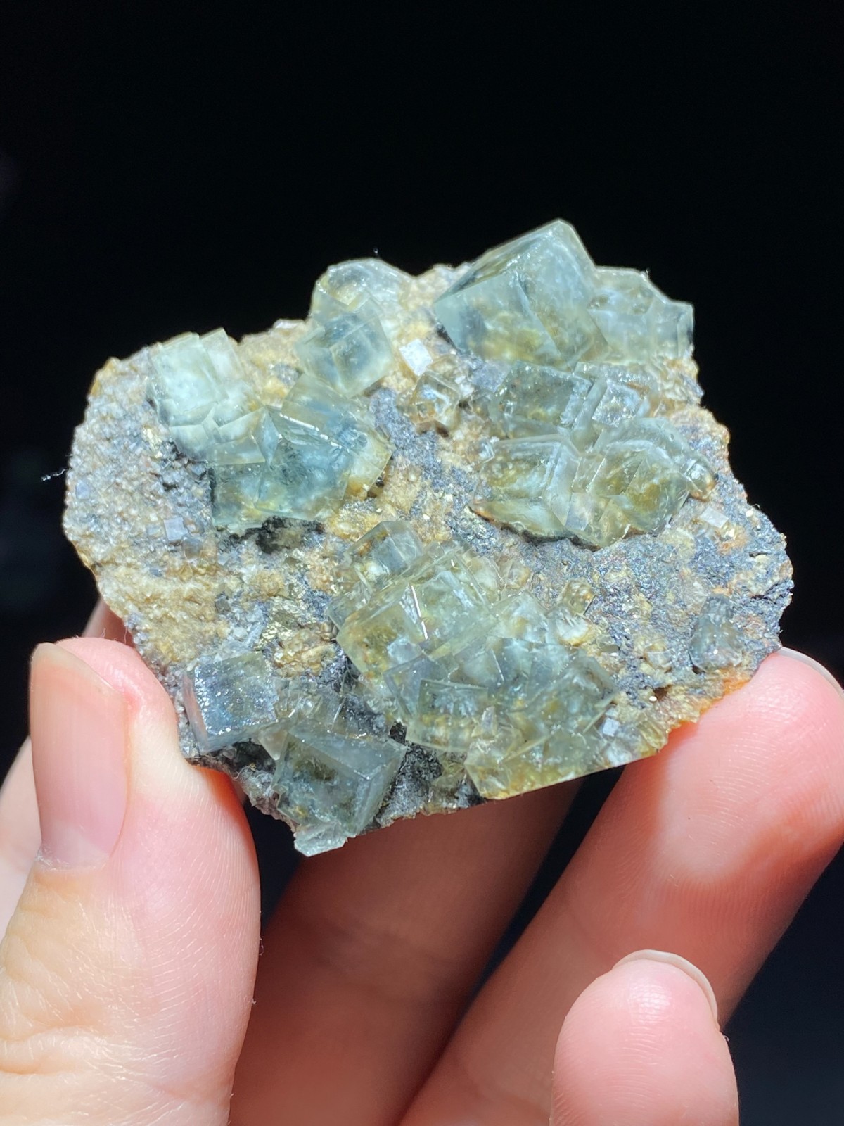 Rare Natural White Window Light Green Cubic Fluorite & Pyrite Specimen, China