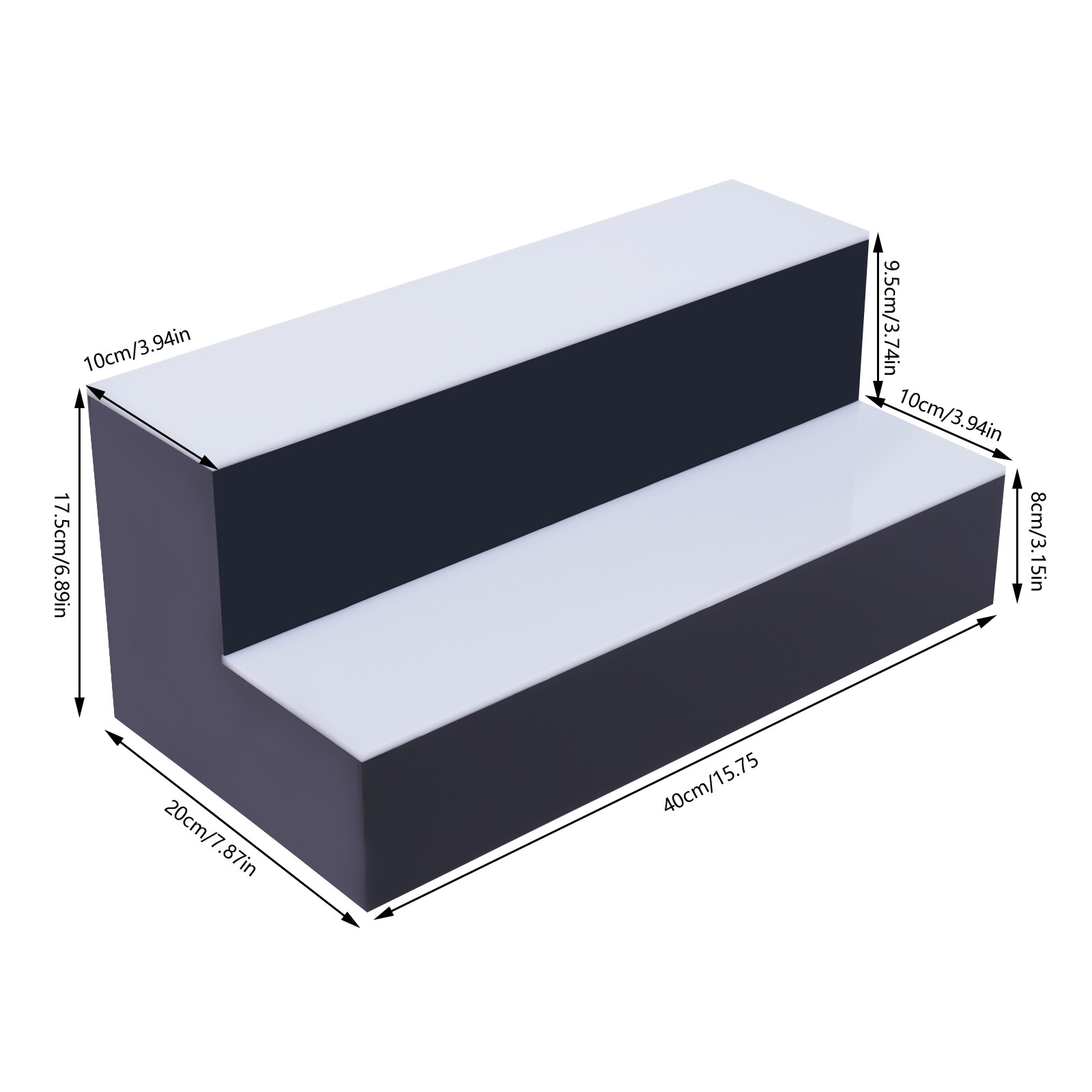 2 Tier Step - LED Lighted Back Bar Liquor Bottle Shelf Glowing Display Stand NEW