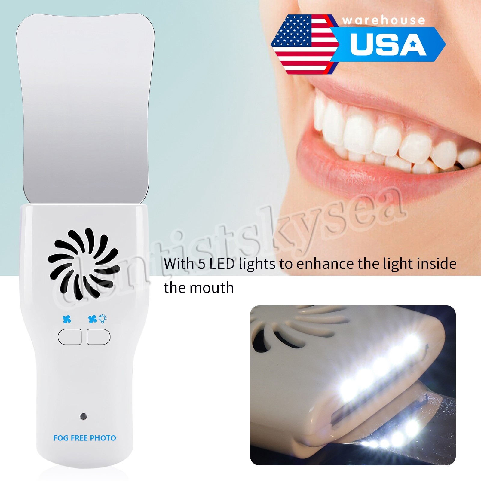 Dental Occlusal Mirror Fog Free LED Intra Oral Photo System 4*Mirrors Antifog