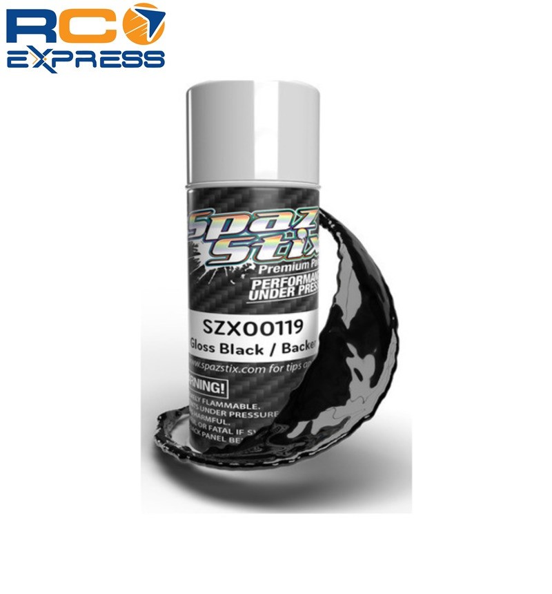 Spaz Stix High Gloss Black/Backer Aerosol Paint 3.5oz Can SZX00119