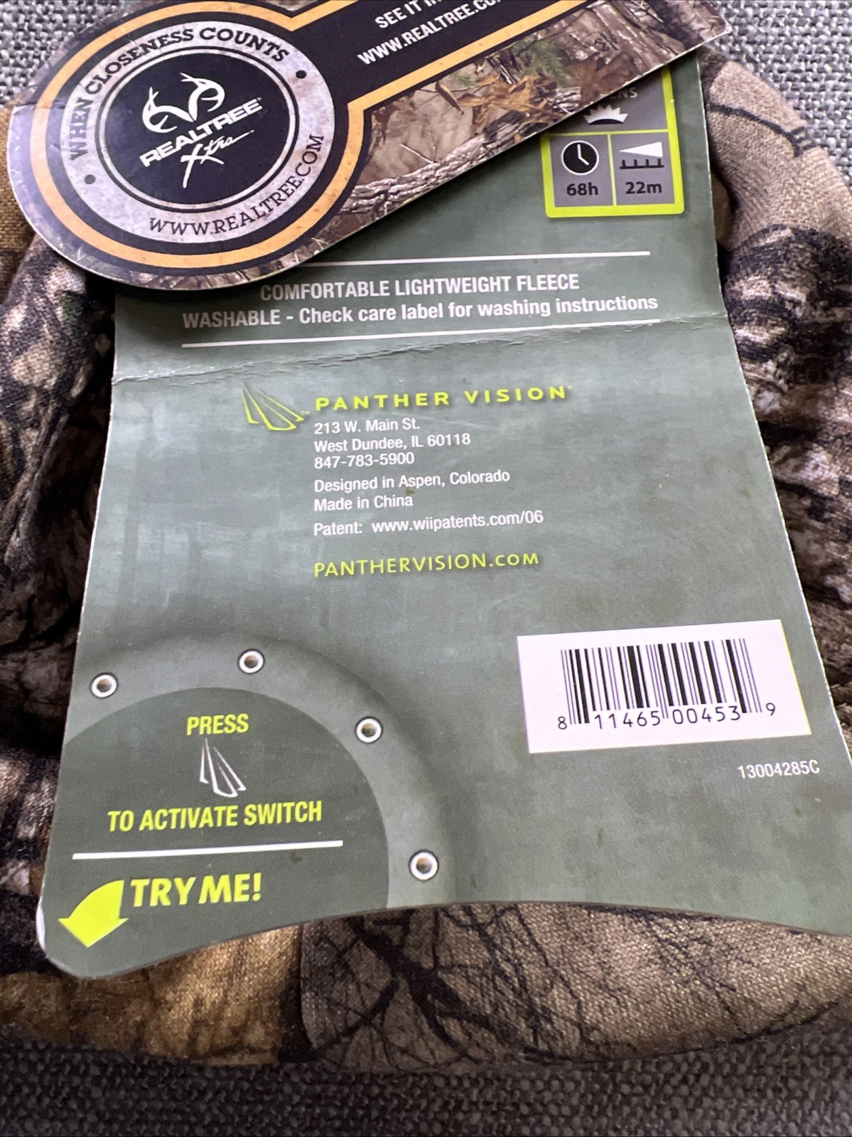 Panther Vision PowerCap Beanie #3555 Lighting Cap Headlamp Hands Free RealTree