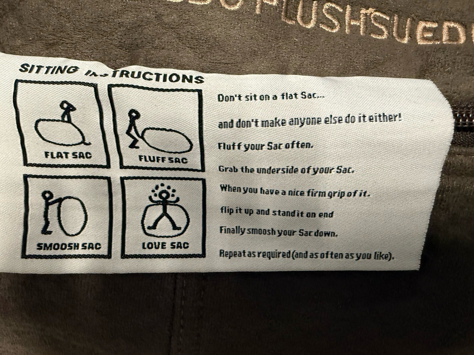 Lovesac Supersac Cover Super Soft Bean Bag Brown Lounge Chair COVER ONLY