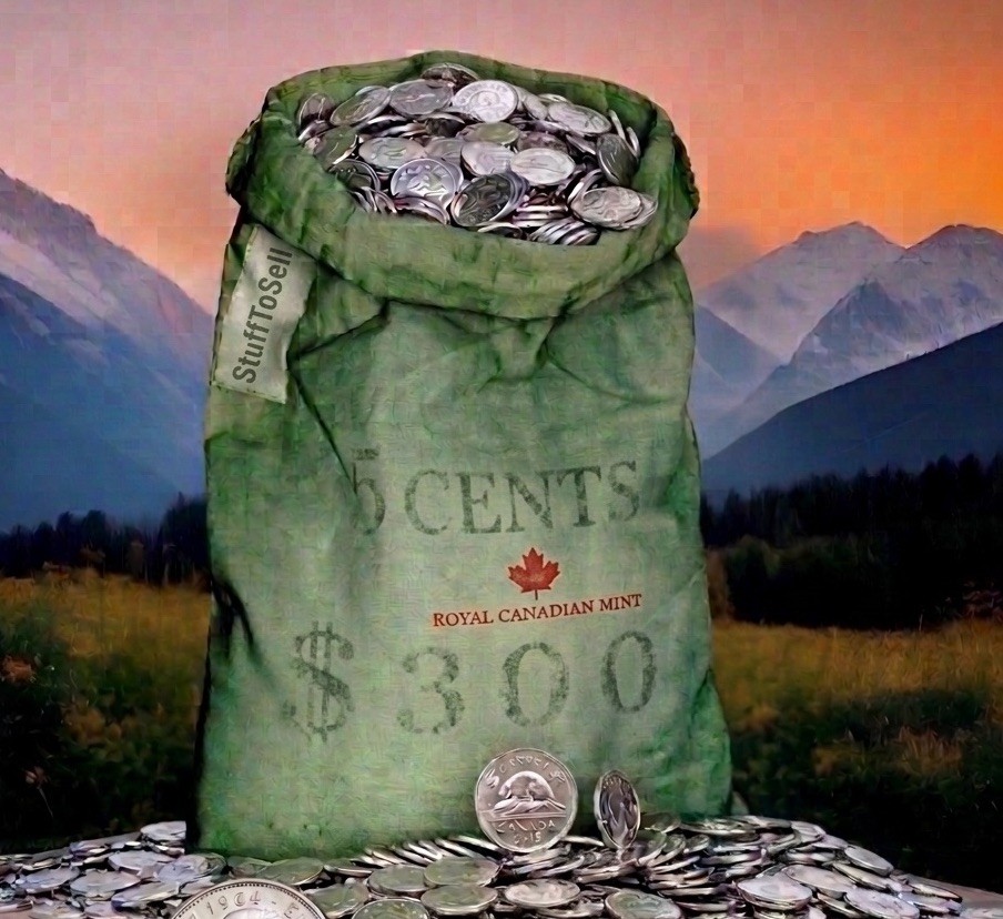 💰 1.2 lb Nickel Bullion 99.9% Fine Mint Bag Brilliant UNC 1964 Nickels 17.5 Oz