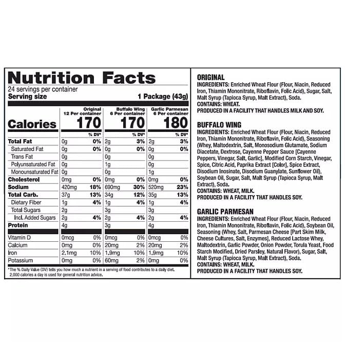 Pretzel Crisps Variety Pack - Bulk Assortment Snack 1.57 Ounce (Pack of 23)