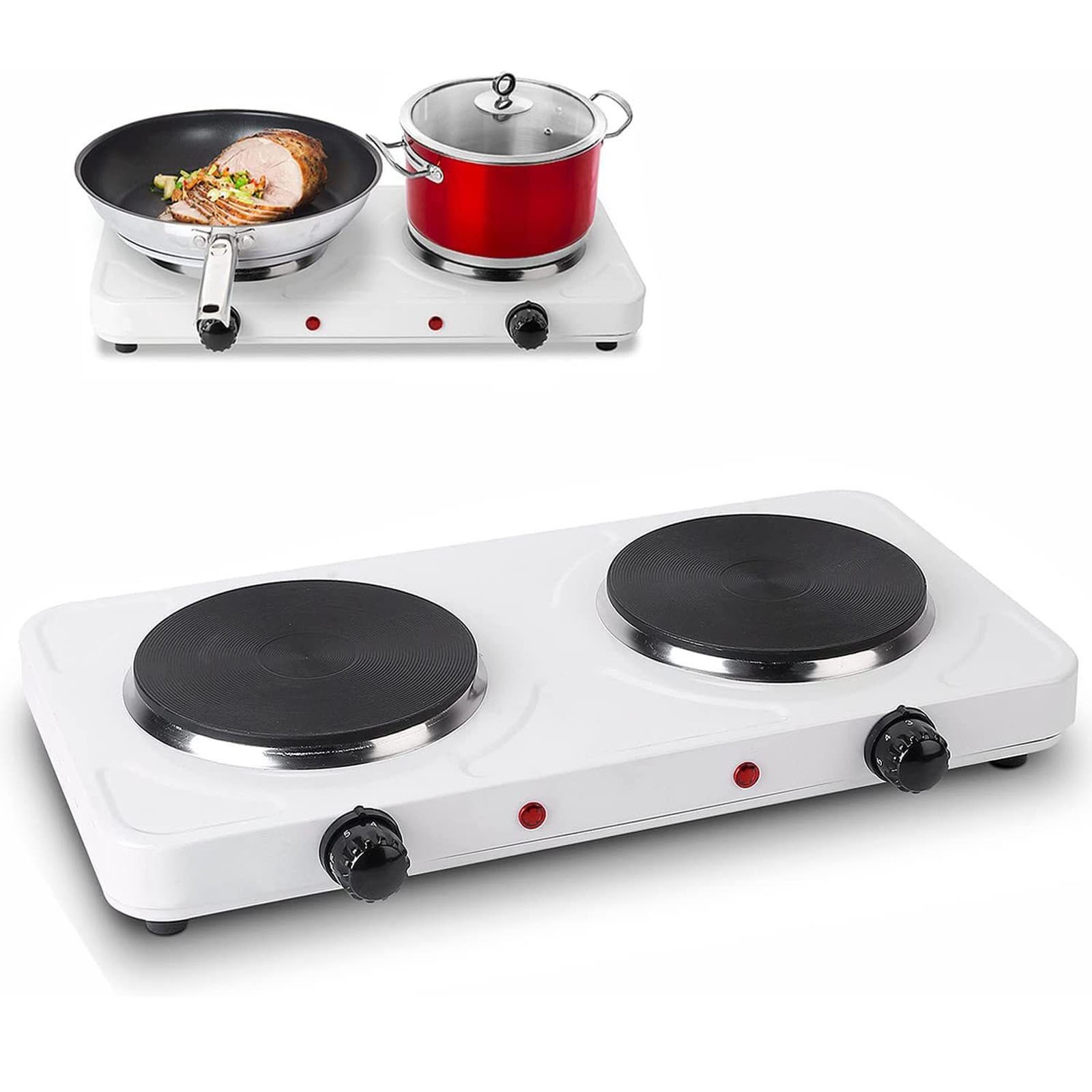 2000W Portable Electric Double Burner Hot Plate Kitchen Cooktop Cooking Stove
